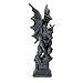 Pacific Giftware Gothic Perched Gargoyle Statue Medieval-Style Figurine Dark Gray Mythical Winged Creature Sculpture Polyresin Home Decor Patio Entryway Display 17.32