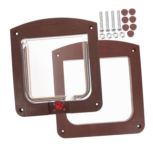 Mikikit Pet Door for Cats Versatile Flap Door for Windows and Walls Stylish Interior Accessory Locking System Material for Easy Installation