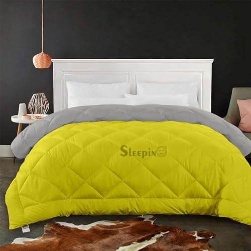 Image of 600 GSM Heavy Winter Single Bed Comforter | Microfiber, Breathable, Reversible,Soft, Lightweight & Machine Washable Comforter for Single Bed 60x90 Inch - SilverYellow