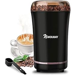 NWOUIIAY Molinillo de Café Eléctrico 300W Molinillos de Especias Semillas Frutos Secos con Cuchillas de Acero Inoxidable y Cuchara Gratis