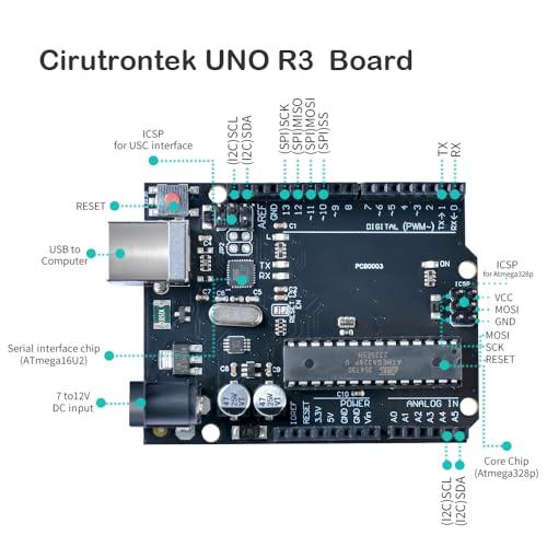 Super Starter Kit for Adults and Schoolchildren Compatible with Arduino IDE, Includes UNO R3 Board and Tutorial Includes Breadboard & Module Kit - Image 3