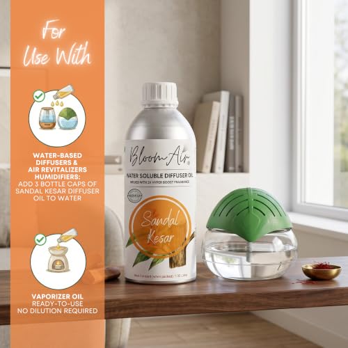 Image of Sandal Kesar Diffuser Oil for Home Fragrance, 1 Litre Refill