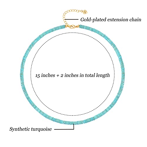 CANEVINKA Bohemian Beaded Choker Necklace 18K Gold Plated Bead Pendant Necklace Vintage Handmade Jewelry for Women2