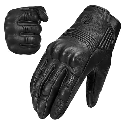 ILM Goatskin Leather Motorcycle Motorbike Powersports Racing Gloves Touchscreen for Men and Women Black (M, Black Unperforated)