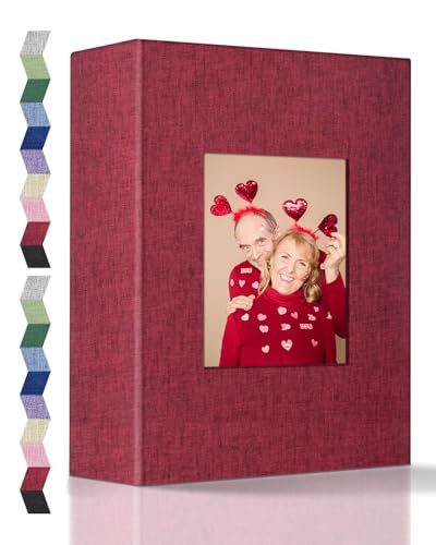 popotop Photo Album 4x6-100 Photos Photo Books with 100 Vertical Pockets,Linen Cover Albums for Family Wedding Anniversary Baby Vacation Pictures