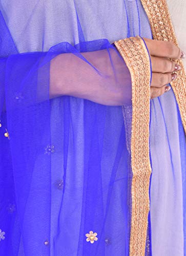 Image of YOUTHQUAKE Women's Embroidered Net Dupatta