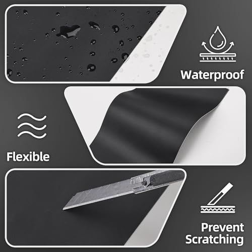 Image of 6 PCS Emblem Wrap Kit Compatible with Bowtie Logo Wrap Car Stickers, 11.8'' x 4.3'' Cut-Your-Own Emblem Overlay DIY Decals for Chevy, Matte Black with Tool Kits