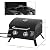 Portable Gas Grill, 2 Burner Propane Gas Grill Outdoor Portable Tabletop BBQ with Foldable Legs, Waterproof Top Lid, Grease Tray, Thermometer for Camping, Picnic, RV, Backyard, Patio, Black