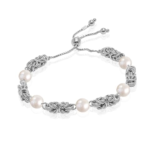 LeCalla Italian 925 Sterling Silver Byzantine Bracelets for Women | Handmade Classic Byzantine Link Chain Bracelet Jewelry Gift for Her Mom Wife