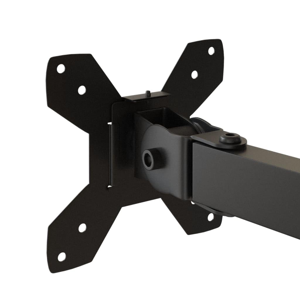 Supporto da tavolo per 2 monitor, in acciaio nero, VESA 75 100 mm, regolabile in altezza, orientabile, inclinabile, girevole, per ufficio, gaming, soggiorno