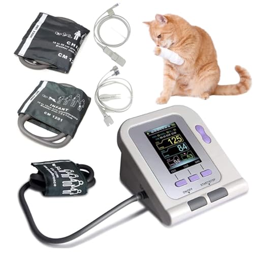 Oiyekntd Veterinary Blood Pressure Monitor, Cat, Dog, Elephant, Anima Automatic BP Machine for Animal Use with LCD Display, 3 Cuffs 6-11CM 10-19CM 18-26CM