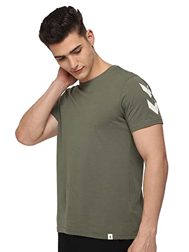 Image of hummel Legacy Round Neck Cotton Rich Half Sleeve Solid Regular fit Cottonpoly T-Shirt for Men Comfortable Soft Breathable Fabric Stretchable for Everyday Use Ideal for Casualwear