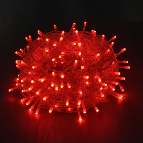 Image of 40 Meter 140 LED String Lights for Home Decoration| Waterproof Decorative Fairy Lights for Indoor Outdoor Use|Pixel Light for Balcony, Garden, Diwali, Wedding & Festival Lighting (Red)