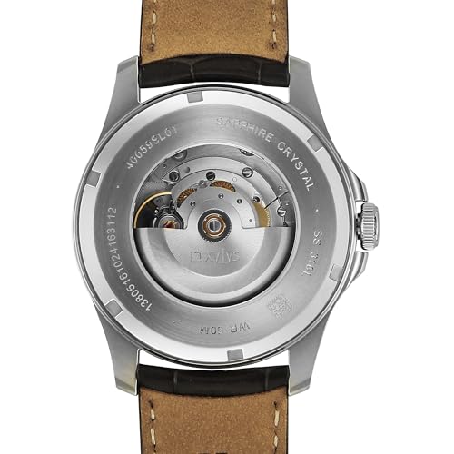 Image of Xylys Provenance Swiss Automatic Analog White Dial Grey Leather Strap Watch for Men - 40059SL01E