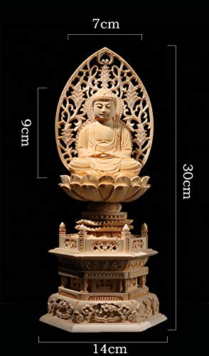 Statue And Figurines Cypress Wood Carving Buddha Statue Traditional Handmade Home Feng Shui Decoration Sculpture Process Buddha Shakyamuni Home Decor #TOP1