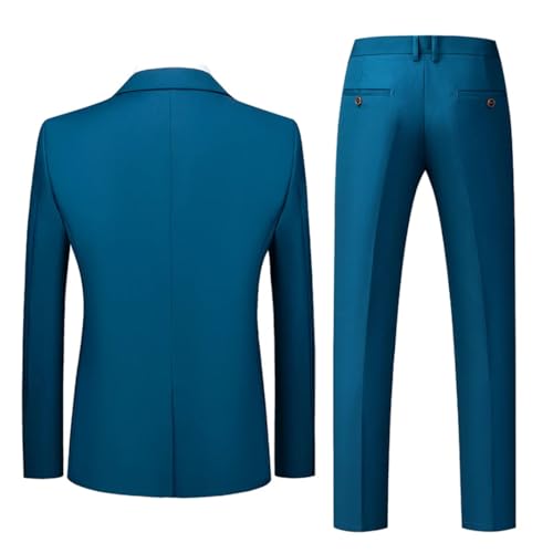Spring Autumn Fashion Men's Business Casual Solid Color Suits Set Two Button Slim Fit Formal Suit4