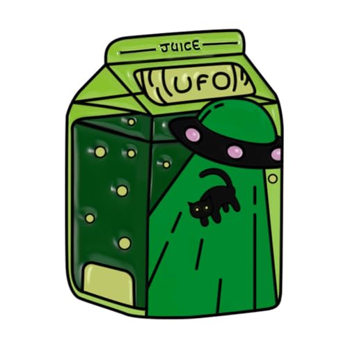 Spilla smaltata a forma di gatto UFO per abbigliamento, borse, zaini, giacche, cappelli, gioielli, accessori fai da te, idea regalo, Metallo