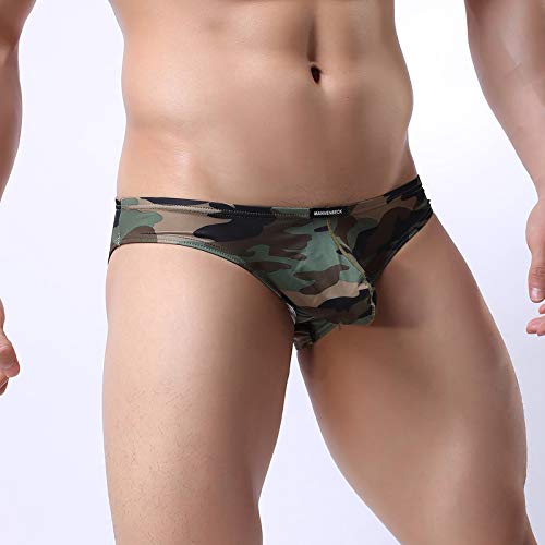 Men's Camo Bikini Briefs Underwear Bulge Pouch Triangle Bikini Panties Camouflag Low Waist Underpants4