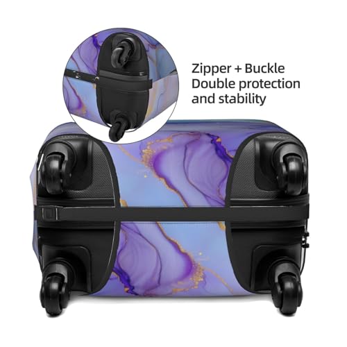 Purple Blue Marble Luggage Cover Washable Elastic Suitcase Cover Anti-Scratch Travel Luggage Protector Covers for Kids Adult M fits 22-24 inch Suitcase3