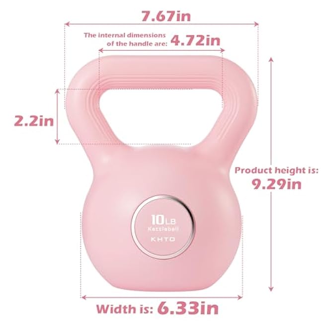 KHTO Kettlebells Fitness Exercise-Pink Strength Training Kettlebell Sets,Dumbbell Weights for Home Gym Equipment