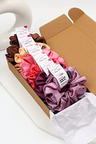 Image of Premium Satin Scrunchies for Women | Hair Bands, Ponytail Holders & Rubber Bands | Oversize, Fluffy, No-Damage Hair Ties | Girls Hair Accessories | Extra Large Size | Pack of 6