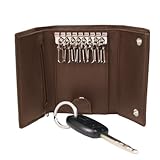Royce Leather Trifold Key Case Organizer Wallet in Leather, Brown, One Size