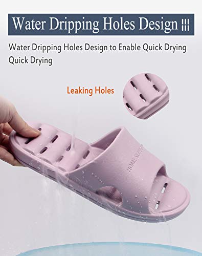 Women's Shower Slipper, Quick Drying Non-Slip Slippers, Bathroom House & Pool Sandals, In-Door Slipper for Gym, Soft Sole, Beige, Size S, M, L, XL4