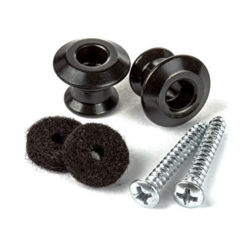 Jim Dunlop Straplok Dual Design Strap Button Set-Black-2/Set (2PS...