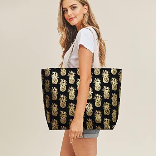 RIAH FASHION Large Reusable Eco Shopper Beach Tote - Canvas Fabric Travel Shoulder Bag Plaid Stripe, Animal, American Flag2