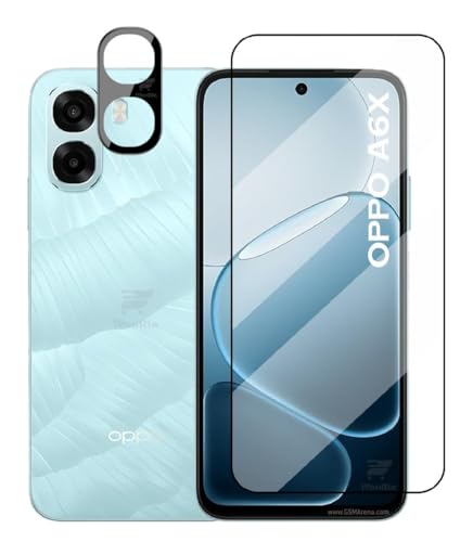 Image of [1+1 Tempered Glass for Oppo A6x 5G with Camera Lens Protector Edges to Edge Screen Glass Protector 9H Hardness - (Pack of 2)