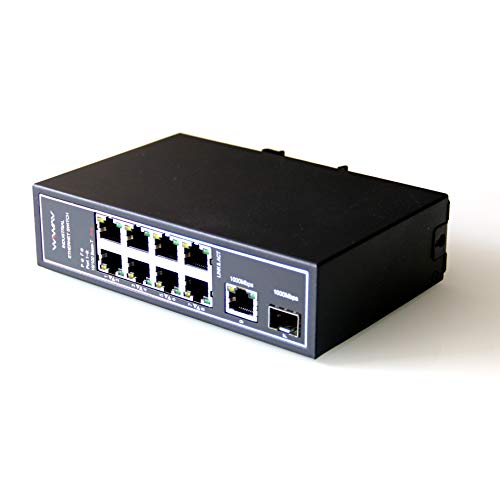 Wiwav Wdh-8Et1Gt1Gf-Poe 10/100Mbps 10-Port Poe Unmanaged Industrial Ethernet Switches With Din Rail/Wall-Mount(-30°C To 75°C,Ip30) #TOP3