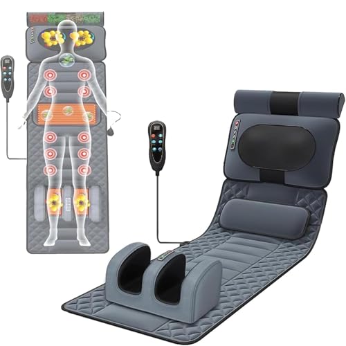 Genérico Colchoneta De Masaje con Calefacción con 20 Cabezales De Masaje Shiatsu para El Cuello,Alfombrilla de Masaje con Nodos de Calor y vibración,para aliviar los músculos del Cuello y la Espalda