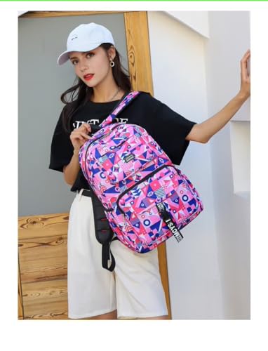Generic ORILOOSEN Leisure Backpack for Girls,School Bookbags for Primary and Middle School,Water Resistan Backpack (Pink), Medium3