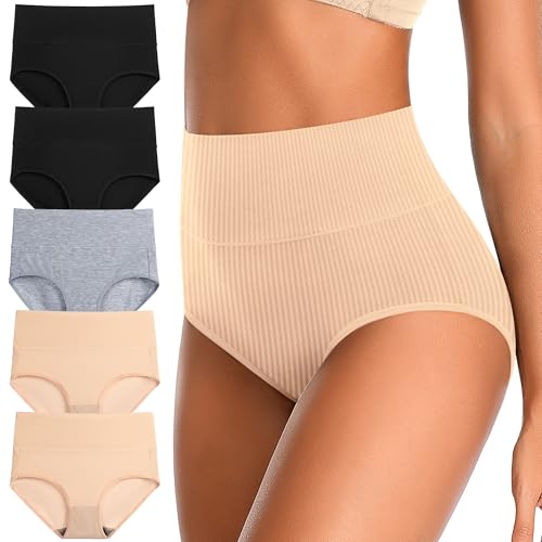 Womens Underwear Full Coverage Panties for Ladies Soft Breathable Cotton Briefs High Waisted Hipster1