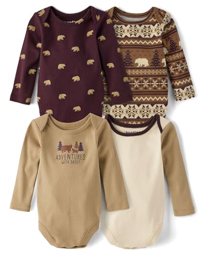 Image of The Children's Place baby-boys And Newborn Long Sleeve Bodysuits, Multipacks