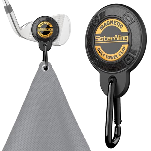 SisterAling Magnetic Clip for Golf Towel,Removable Industrial Magnetic Accessories Design for Strong Hold to Golf Carts or Clubs