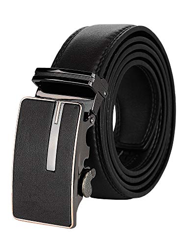 NYFASHION101 Men's Genuine Leather Ratchet Dress Belt with Automatic Buckle