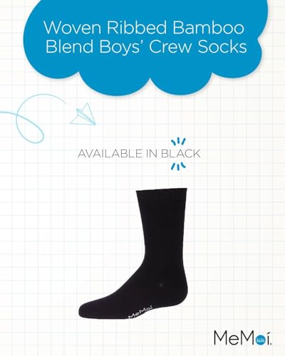 MeMoi Woven Ribbed Rayan Blend Boy's Crew Socks2
