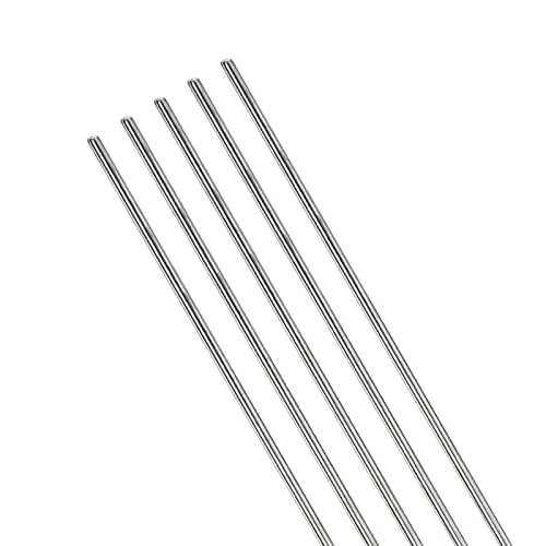 QUARKZMAN 200mm x 3mm Inossidabile Acciaio 304 x 5pz Aste di Acciaio Inox Lineare Albero Metrico Rotondo Barra Asta Terra Stock per Bricolage Fai-Da-Te