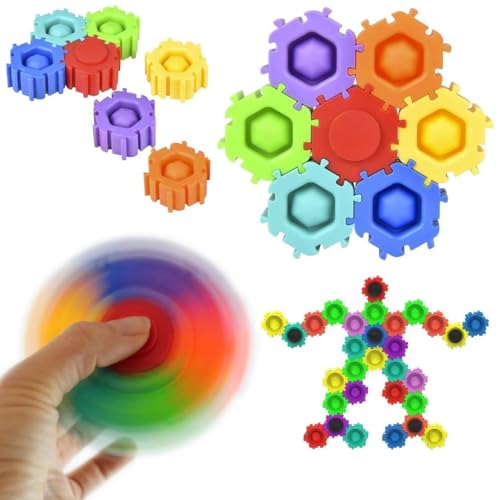 Image of Amitasha Push & Pop for Kids - Sensory Fidget Spinner Toy, Waterproof Handheld Popit Spin Memory Travel Toy Fine Motor Skill