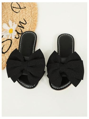GORGLITTER Girl's Bow Sandals Open Toe Dressy Flats Cute Summer Vacation Beach Sandals 20254