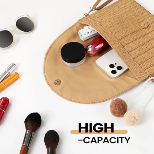 LEVOTIER Woven Straw Crossbody Bags for Women - Handmade Casual Beach Purse4