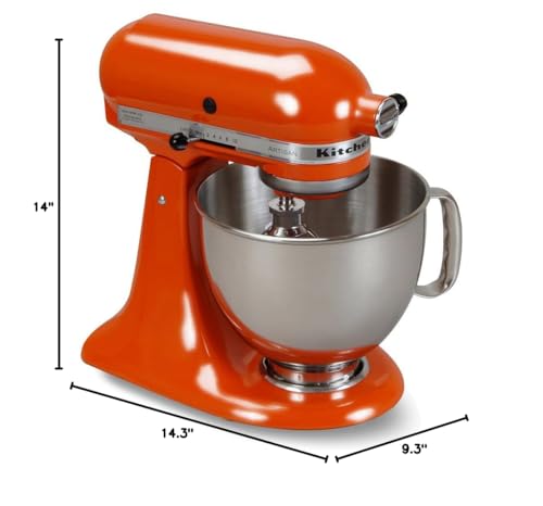 Image of KitchenAid KSM150PSPN Artisan Series 5-Qt. Stand Mixer with Pouring Shield - Persimmon