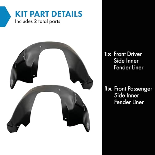Image of TRQ Front Inner Fender Liner Set Compatible with 2010-2013 Chevrolet Camaro GM1248212 GM1249212