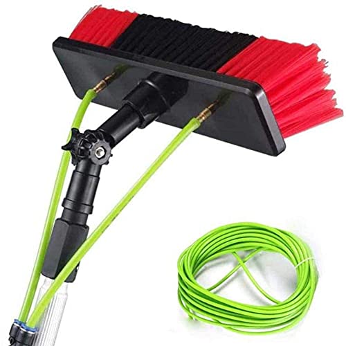 Teles Kit de cepillo para limpiar ventanas, limpiador de paneles solares giratorio con suministro de agua, ideal para paneles fotovoltaicos y uso doméstico, herramienta de limpieza eficiente