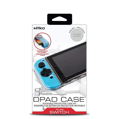 Nyko | Dockable, Thin ProtectiveHard Portable Travel Carry Shell Case with Tempered Glass Screen Protector for Nintendo Switch (Clear)