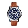 Fossil Men’s Grant Quartz Stainless Steel and Leather Chronograph Watch