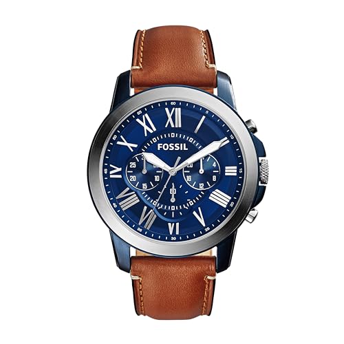 Fossil Grant Men’s Watch with Chronograph or Automatic Display and Genuine Leather or Stainless Steel Band