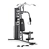 Marcy 150lb. Stack Home Gym with Pulley, Arm, and Leg Developer Multifunctional Workout Station for Weightlifting and Bodybuilding – 300 lbs Capacity MWM-4965, Black