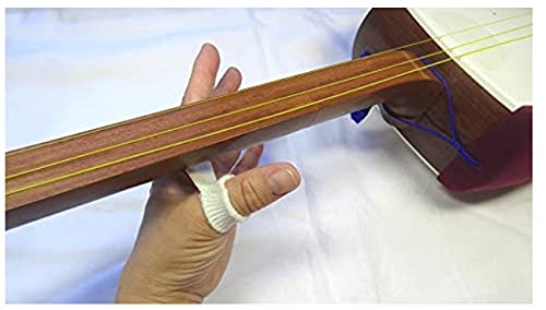 Yubisuri (or Yubikake) Finger slider for Shamisen. Lime green, size (L) 指すり 三味線 細棹 中棹 民謡 地唄 等 黄緑 サイズ大